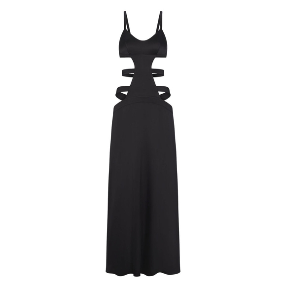 2. NWT SKIMS SILK STRAPPY LONG SLIP SILK DRESS - Picture 3 of 9